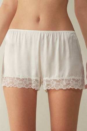 Intimissimi Silk Shorts Wit | ENLHC30696